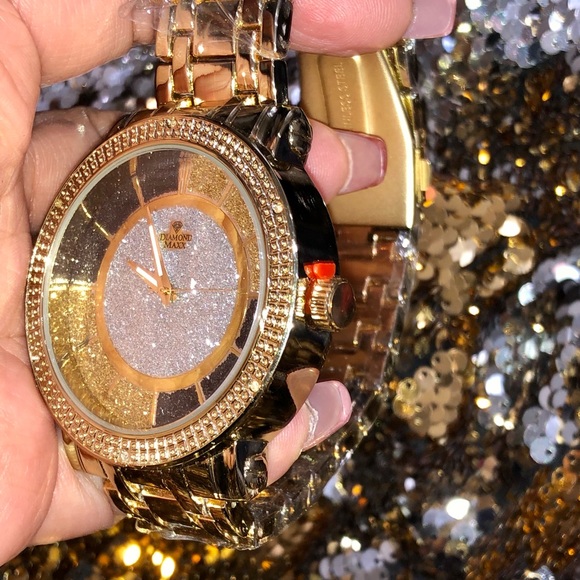 Real Diamond mens watch best gift for all occasions not CZ not fake huge sale! - Picture 6 of 7